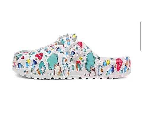 Image of Nurses Shoes Platform EVA Clogs Mules - Comfort Lightweight Girls Slippers