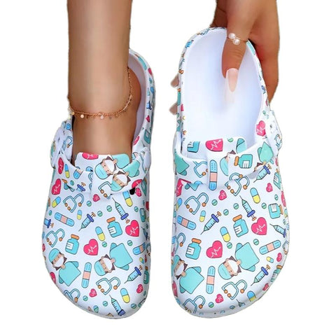 Image of Nurses Shoes Platform EVA Clogs Mules - Comfort Lightweight Girls Slippers