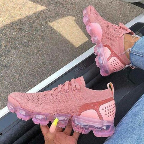 Image of 2021 Sneakers Women Casual Shoes Mesh Air-Cushion Flat Anti-Slip Outdoor Trainer Female Sport Running Shoes