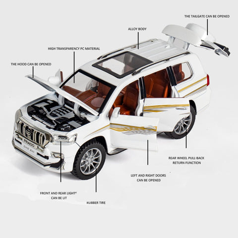 Image of 1:24 Toy Car TOYOTA LAND CRUISER Prado Alloy Car Diecasts Toy Vehicles