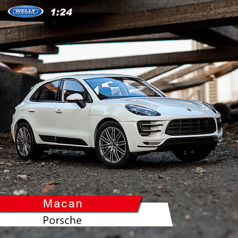 Image of 1:24 Porsche Macan Car Alloy Car Model Simulation Car Decoration Collection Gift Toy Die Casting Model(White/Black)