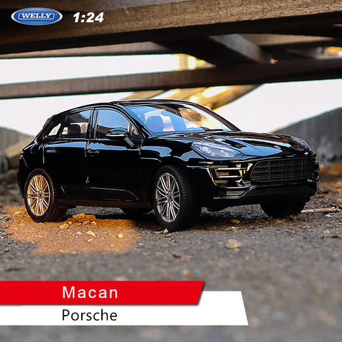 Image of 1:24 Porsche Macan Car Alloy Car Model Simulation Car Decoration Collection Gift Toy Die Casting Model(White/Black)