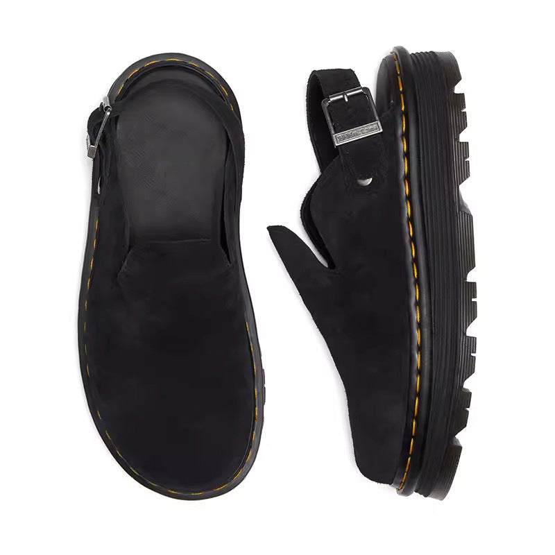Fashion Thick-Sole Slide Sandals -Suede Slip-On Mules Women