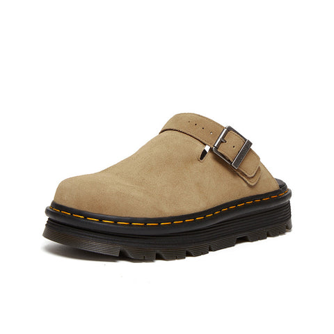 Image of Fashion Thick-Sole Slide Sandals -Suede Slip-On Mules Women