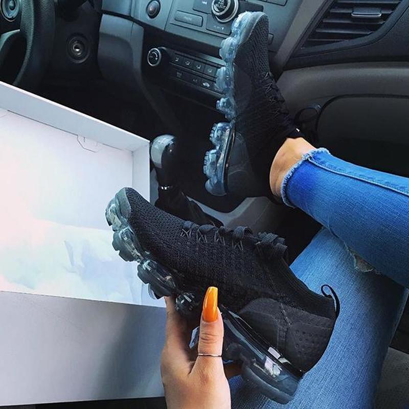 2021 Purple Sneakers Women Casual Shoes Mesh Air-Cushion Flat Anti-Slip Trainer Female Sport Running Shoes