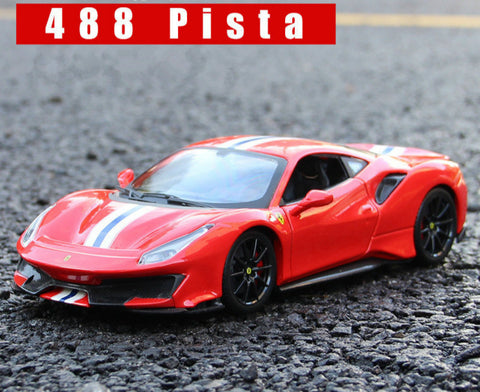 Image of 1:24 Ferrari 488 Car Model Die-casting Metal Model Gift Simulated Alloy Car Collection