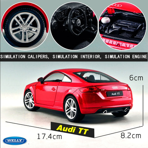 Image of 1:24 Audi TT Car Alloy Car Model Simulation Car Decoration Collection Die Casting Model