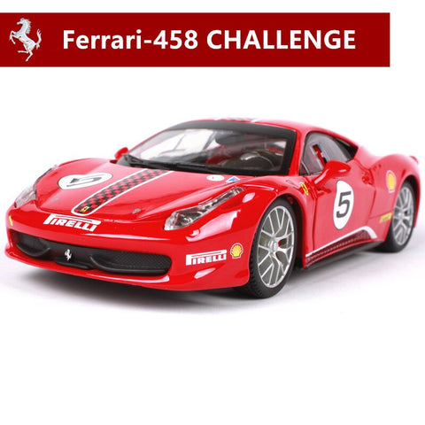 Image of 1:24 Ferrari 458 Car Model Die-casting Metal Model Gift Simulated Alloy Car Collection