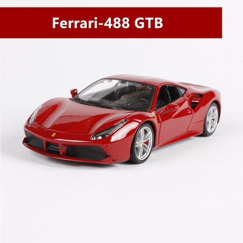 Image of 1:24 Ferrari 488 Car Model Die-casting Metal Model Gift Simulated Alloy Car Collection