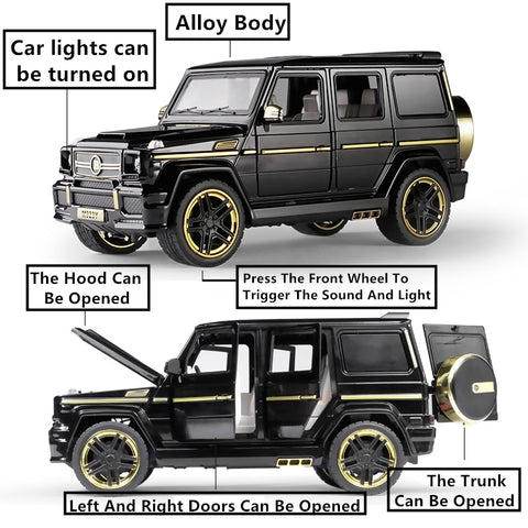 Image of 1:24 Mercedes-Benz Babs G65 Modified Off-road Vehicle SUV Simulation Sound And Light Car Model Collection Gift Pull-back Vehicle