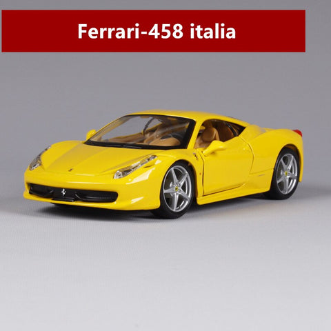 Image of 1:24 Ferrari 458 Car Model Die-casting Metal Model Gift Simulated Alloy Car Collection