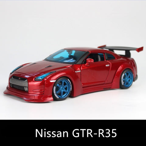 Image of 1:24 Nissan GTR Sports Car Convertible Alloy Car Model Simulation Car Decoration Collection