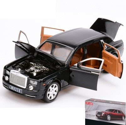 Image of 1/24 Scale Rolls Royce DieCasts Luxury Car Model Collection 6 Openable Doors (Red/Black)