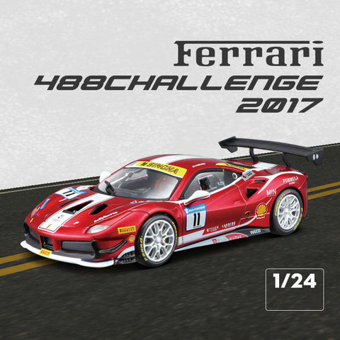 Image of 1:24 Ferrari 488 Car Model Die-casting Metal Model Gift Simulated Alloy Car Collection