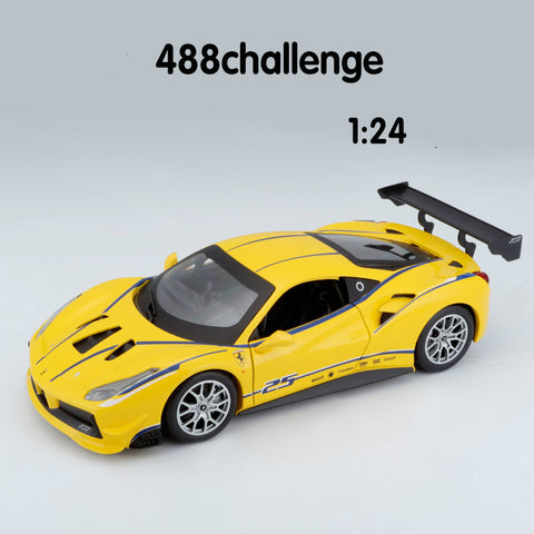 Image of 1:24 Ferrari 488 Car Model Die-casting Metal Model Gift Simulated Alloy Car Collection