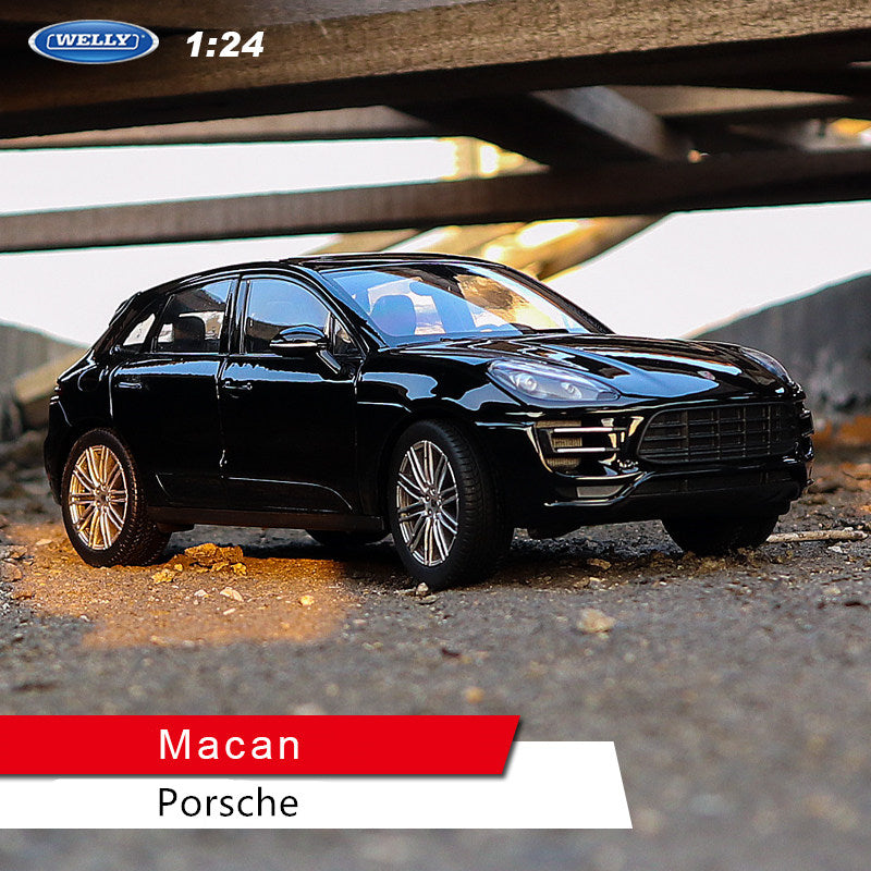 1:24 Porsche Macan Car Alloy Car Model Simulation Car Decoration Collection Gift Toy Die Casting Model(White/Black)